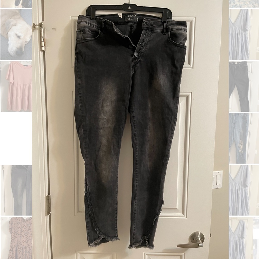 Black Fringed Skinny Jeans